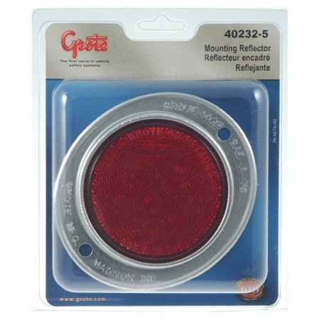 GROTE Rflctr- 3Lens- Red- Alum- 2-Hole Mnt- Re Reflector, 40232-5 40232-5